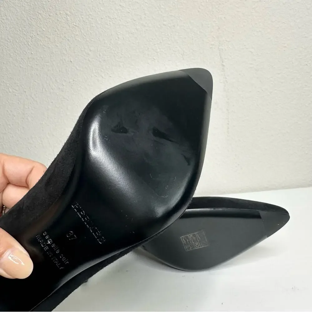 HERMES Victoire 90 Pumps Black Suede Heels Size 37 - Picture 7 of 11